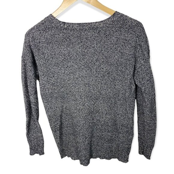 Madewell Landmark Texture Knit Sweater Marled Black Size XS Crew Neck Zipper Top - Picture 6 of 12